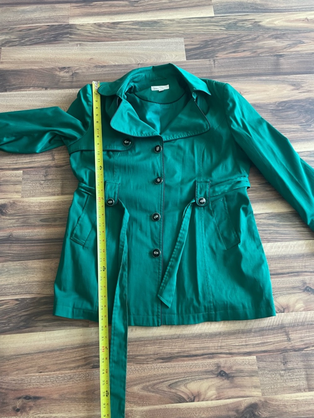 Cleo Emerald Green Belted Trench Coat - Picture 7 of 10